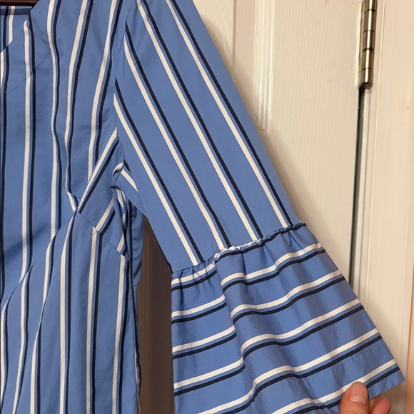 White House Black Market Pinstripe Blouse - Picture 3 of 6